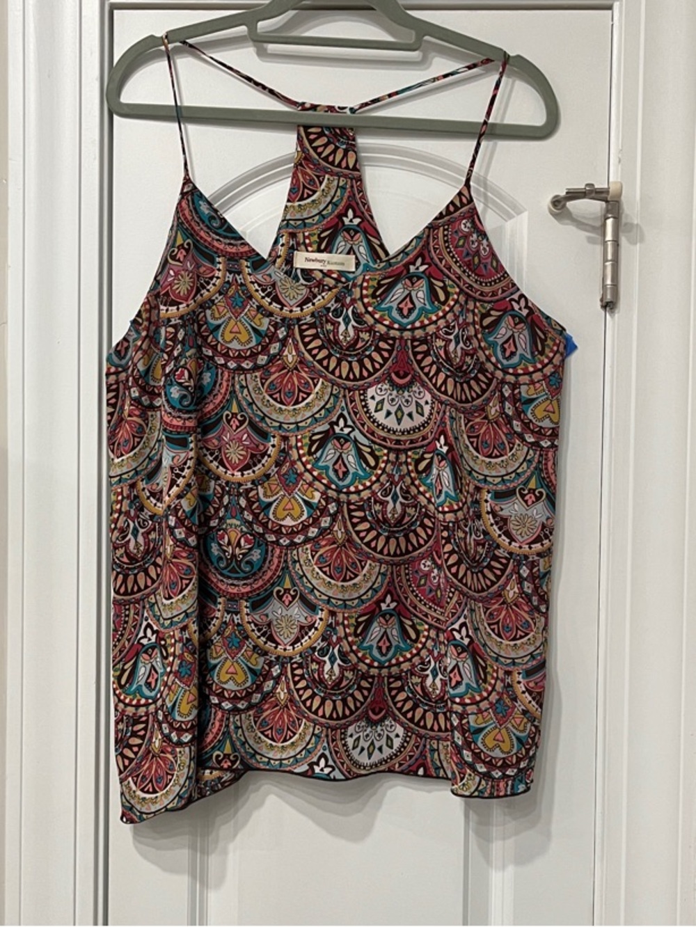 Newbury Kustom Multicolor Printed Racerback Camisole Size Large EUC